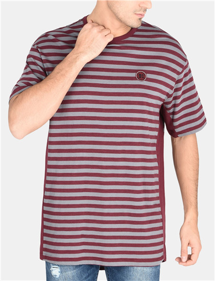 Mens Customized design 100% cotton stripe t-shirts