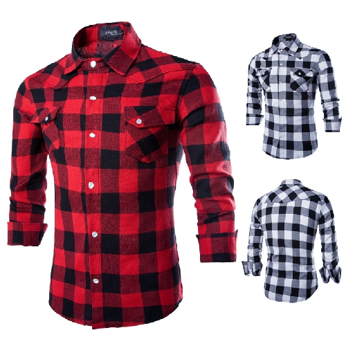 unisex long sleeve plaid shirt